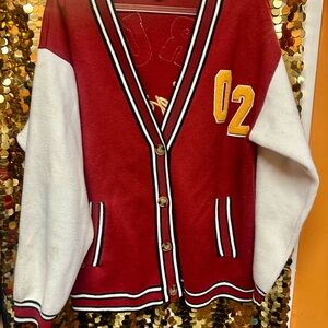 True Religion Red and White Cardigan